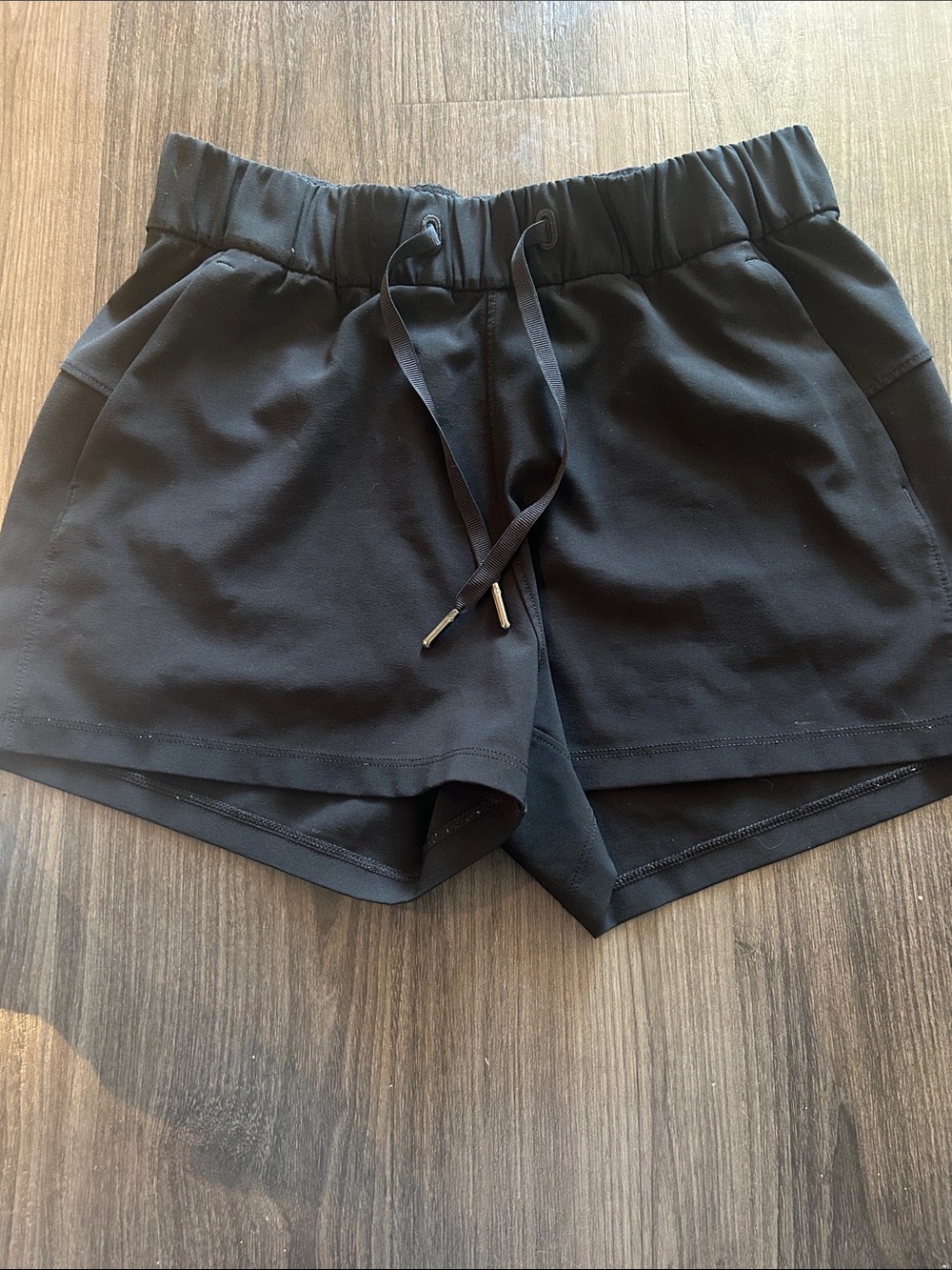 lululemon athletica Black Run/Workout Shorts with Drawstring